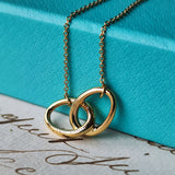 TIFFANY &Co ティファニー ダブルループネックレス 18金YG