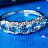 【サンタマリア】天然アクアマリン 天然ダイヤモンド リング