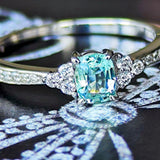 天然ミントベリル 天然ダイヤモンド リング