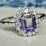 【お値下げ】天然バイカラーゾイサイト 天然ダイヤモンド リング