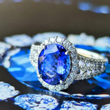 天然タンザナイト 2.47ct 天然ダイヤモンド リング
