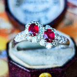 【2石とも 非加熱 ピジョンブラッド】天然ルビー 天然ダイヤモンド リング