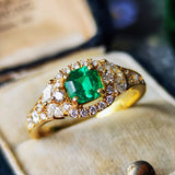 【コロンビア産】天然エメラルド 天然ダイヤモンド リング