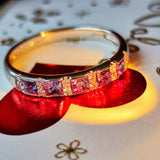 天然アレキサンドライト プリンセスカット 天然ダイヤモンド リング