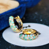 天然パライバトルマリン 天然ダイヤモンド パヴェ 18金ピアス