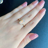 天然アンデシンラブラドライト 天然ダイヤモンド リング