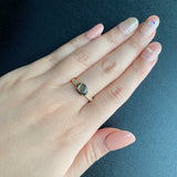 【魅惑の黒い宝石】天然ブラックスターサファイア 天然ダイヤモンド リング