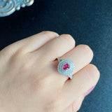 【非加熱 ピジョンブラッド】天然ルビー 天然ダイヤモンド リング