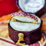 【お値下げ】マラヤガーネット 天然ガーネット ハーフエタニティリング