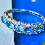 【サンタマリア】天然アクアマリン 天然ダイヤモンド リング