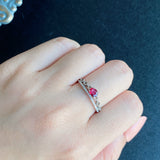 【非加熱 ピジョンブラッド】天然ルビー 天然ダイヤモンド リング