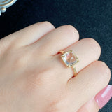 天然アンデシンラブラドライト カボションカット リング