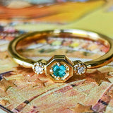 天然パライバトルマリン 天然ダイヤモンド リング