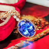 天然タンザナイト 天然ダイヤモンド 18金ネックレス