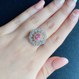 【再出品】天然パパラチアサファイア 天然ダイヤモンド リング