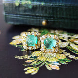 【お値下げ】シュガーローフ 天然エメラルド 天然ダイヤモンド ピアス