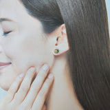 【お値下げ】天然アンデシンラブラドライト 天然ダイヤモンド 18金ピアス