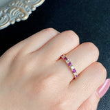 【お値下げ】レアストーン 天然ハックマナイト 天然ダイヤモンド ハーフエタニティリング