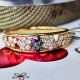 天然アレキサンドライト 天然ダイヤモンド リング