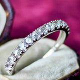 【ローズカット】天然ダイヤモンド ハーフエタニティリング