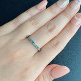 天然石 マルチカラーリング プラチナ