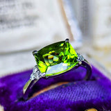 【パキスタン産】天然ペリドット 天然ダイヤモンド リング