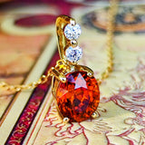 天然スぺサルティンガーネット
(マンダリンガーネット )天然ダイヤモンド ネックレス