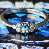 【ジンバブエ産】天然バイカラーユークレース 天然ダイヤモンド リング