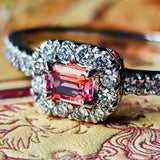 天然パパラチアサファイア 天然ダイヤモンド リング