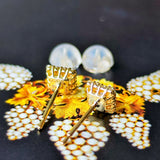 天然ダイヤモンド プリンセスカット 18金ピアス