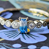 【お値下げ】ジンバブエ産 天然バイカラーユークレース 天然ダイヤモンド リング