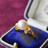 MIKIMOTO ミキモト あこや真珠 天然ダイヤモンドリング