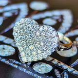 【全石 ハート&キューピッド】天然ダイヤモンド 0.88ct リング