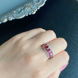 【5石とも非加熱ピジョンブラッド】天然ルビー 天然ダイヤモンド リング