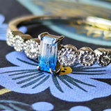 【お値下げ】ジンバブエ産 天然バイカラーユークレース 天然ダイヤモンド リング