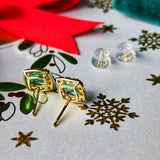 【シュガーローフ】天然エメラルド 天然ダイヤモンド ピアス