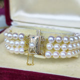 MIKIMOTO ミキモト あこや真珠 3連ブレスレット