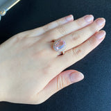 【大粒 3.58ct】天然モルガナイト 天然ダイヤモンド リング