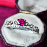 【非加熱 ピジョンブラッド】天然ルビー 天然ダイヤモンド リング