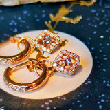 天然アレキサンドライト 天然ダイヤモンド ピアス チャーム