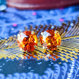 天然スぺサルティンガーネット 18金ピアス