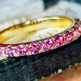 【マラヤガーネット】天然ガーネット ハーフエタニティリング