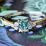 天然ミントベリル 天然ダイヤモンド リング