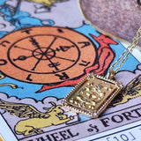 【タロットカード】運命の輪 天然ダイヤモンド 18金ネックレス