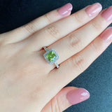 【パキスタン産】天然ペリドット 天然ダイヤモンド リング