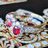 【2石とも 非加熱 ピジョンブラッド】天然ルビー 天然ダイヤモンド リング