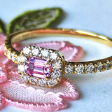 天然パパラチアサファイア 天然ダイヤモンド リング