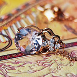 天然モルガナイト 天然ダイヤモンド ネックレス