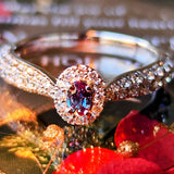 【トップ カラー】天然アレキサンドライト 天然ダイヤモンドリング