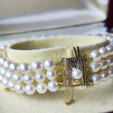 MIKIMOTO ミキモト あこや真珠 3連ブレスレット